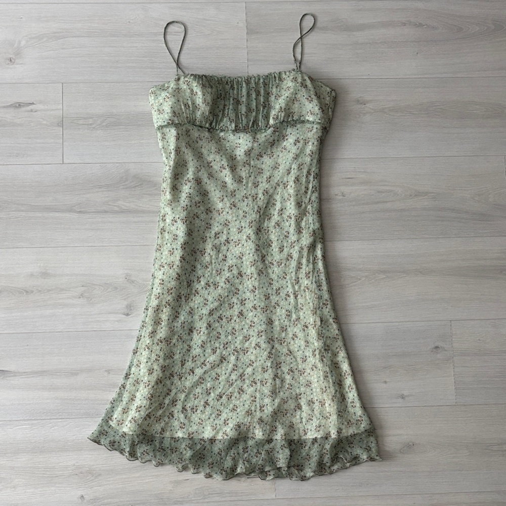 Vintage ABS Allen Schwartz Milkmaid Silk Dress